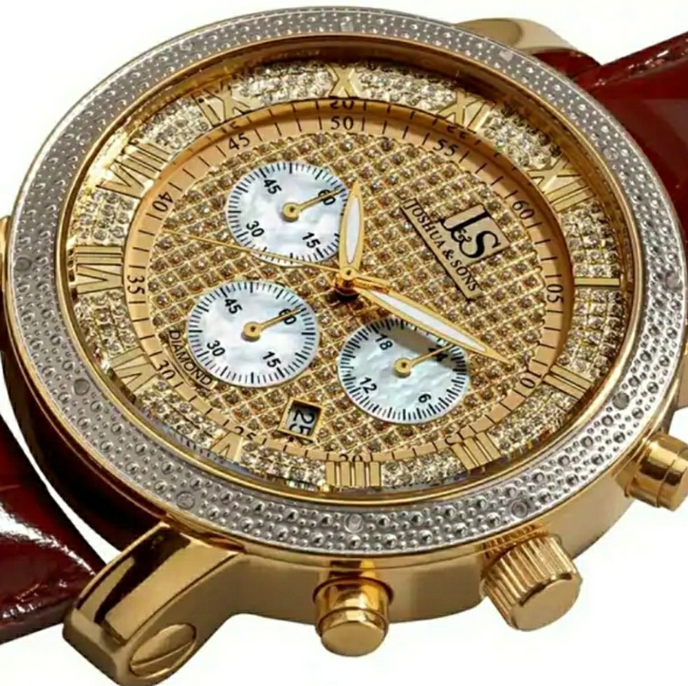 Joshua & Sons Men's Diamond Chrono Watch